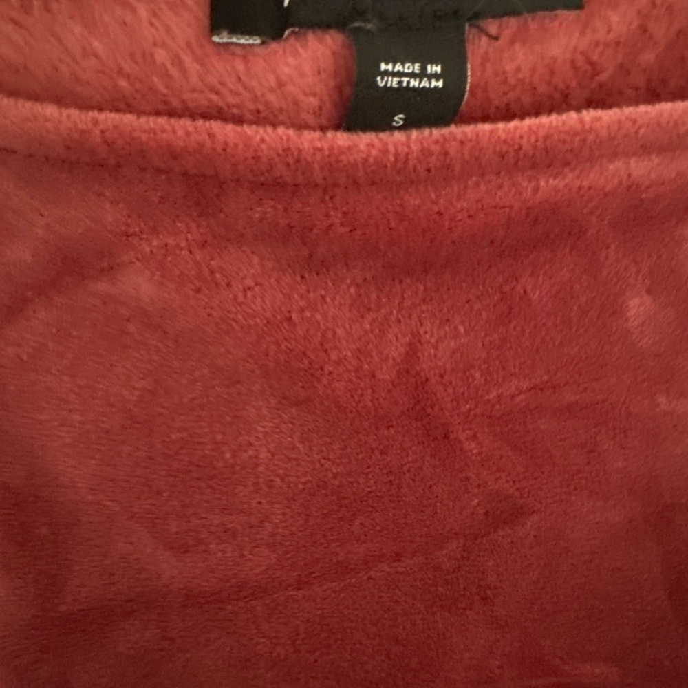 Express Velour Crop Top Stretch Square Neck Tank Top - Wine Red - Picture 4 of 5